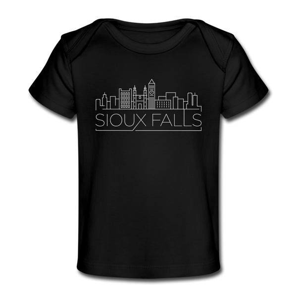 Sioux Falls, South Dakota Baby T-Shirt - Organic Skyline Sioux Falls Infant T-Shirt - black