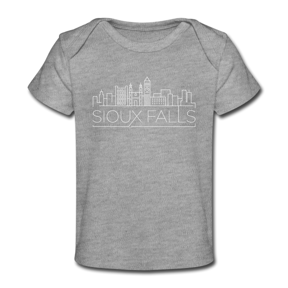 Sioux Falls, South Dakota Baby T-Shirt - Organic Skyline Sioux Falls Infant T-Shirt - heather gray