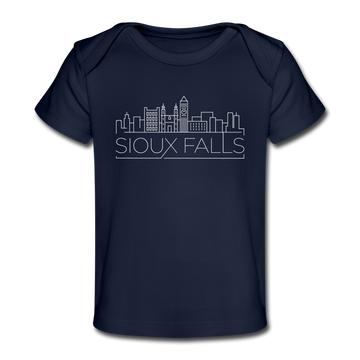 Sioux Falls, South Dakota Baby T-Shirt - Organic Skyline Sioux Falls Infant T-Shirt - dark navy