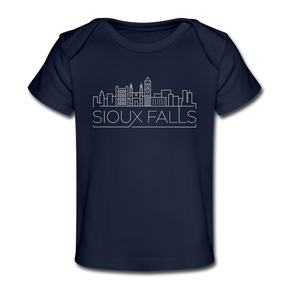Sioux Falls, South Dakota Baby T-Shirt - Organic Skyline Sioux Falls Infant T-Shirt - dark navy