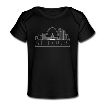 St. Louis, Missouri Baby T-Shirt - Organic Skyline St. Louis Infant T-Shirt - black