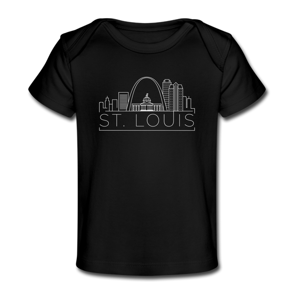 St. Louis, Missouri Baby T-Shirt - Organic Skyline St. Louis Infant T-Shirt - black