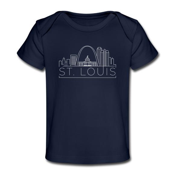 St. Louis, Missouri Baby T-Shirt - Organic Skyline St. Louis Infant T-Shirt - dark navy