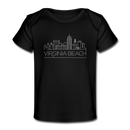 Virginia Beach, Virginia Baby T-Shirt - Organic Skyline Virginia Beach Infant T-Shirt - black