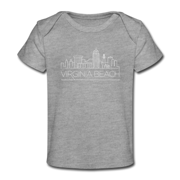 Virginia Beach, Virginia Baby T-Shirt - Organic Skyline Virginia Beach Infant T-Shirt - heather gray