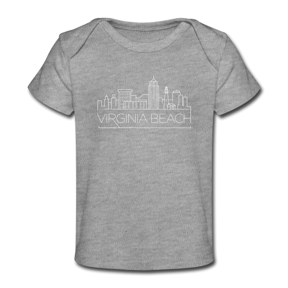 Virginia Beach, Virginia Baby T-Shirt - Organic Skyline Virginia Beach Infant T-Shirt - heather gray