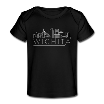 Wichita, Kansas Baby T-Shirt - Organic Skyline Wichita Infant T-Shirt - black