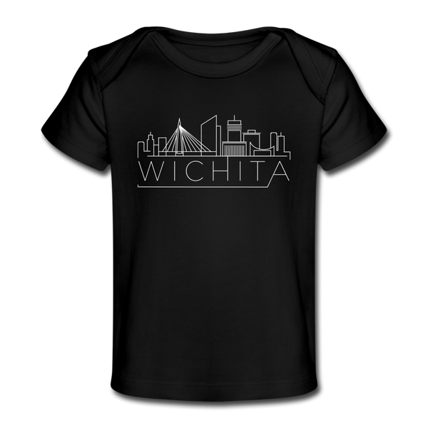 Wichita, Kansas Baby T-Shirt - Organic Skyline Wichita Infant T-Shirt - black