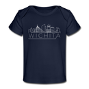 Wichita, Kansas Baby T-Shirt - Organic Skyline Wichita Infant T-Shirt - dark navy