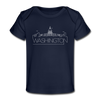 Washington DC Baby T-Shirt - Organic Skyline Washington DC Infant T-Shirt - dark navy