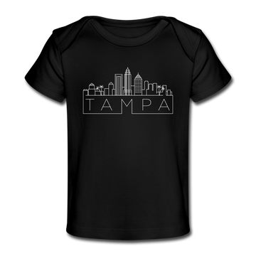 Tampa, Florida Baby T-Shirt - Organic Skyline Tampa Infant T-Shirt - black