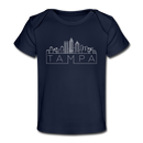 Tampa, Florida Baby T-Shirt - Organic Skyline Tampa Infant T-Shirt - dark navy
