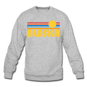 Alaska Sweatshirt - Retro Sunrise Alaska Crewneck Sweatshirt