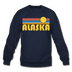 Alaska Sweatshirt - Retro Sunrise Alaska Crewneck Sweatshirt - navy