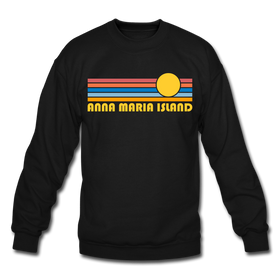 Anna Maria Island, Florida Sweatshirt - Retro Sunrise Anna Maria Island Crewneck Sweatshirt - black