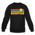 Asheville, North Carolina Sweatshirt - Retro Sunrise Asheville Crewneck Sweatshirt - black