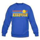 Asheville, North Carolina Sweatshirt - Retro Sunrise Asheville Crewneck Sweatshirt - royal blue