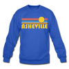 Asheville, North Carolina Sweatshirt - Retro Sunrise Asheville Crewneck Sweatshirt - royal blue