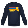 Asheville, North Carolina Sweatshirt - Retro Sunrise Asheville Crewneck Sweatshirt - navy