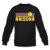 Arizona Sweatshirt - Retro Sunrise Arizona Crewneck Sweatshirt - black
