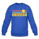 Arizona Sweatshirt - Retro Sunrise Arizona Crewneck Sweatshirt - royal blue