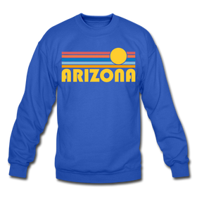Arizona Sweatshirt - Retro Sunrise Arizona Crewneck Sweatshirt - royal blue