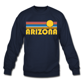 Arizona Sweatshirt - Retro Sunrise Arizona Crewneck Sweatshirt - navy
