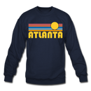 Atlanta, Georgia Sweatshirt - Retro Sunrise Atlanta Crewneck Sweatshirt - navy