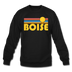 Boise, Idaho Sweatshirt - Retro Sunrise Boise Crewneck Sweatshirt - black