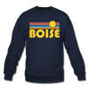 Boise, Idaho Sweatshirt - Retro Sunrise Boise Crewneck Sweatshirt - navy