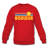 Boulder, Colorado Sweatshirt - Retro Sunrise Boulder Crewneck Sweatshirt