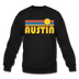 Austin, Texas Sweatshirt - Retro Sunrise Austin Crewneck Sweatshirt - black