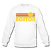 Boston, Massachusetts Sweatshirt - Retro Sunrise Boston Crewneck Sweatshirt - white