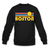 Boston, Massachusetts Sweatshirt - Retro Sunrise Boston Crewneck Sweatshirt - black