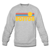 Boston, Massachusetts Sweatshirt - Retro Sunrise Boston Crewneck Sweatshirt - heather gray