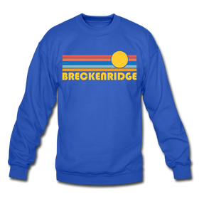 Breckenridge, Colorado Sweatshirt - Retro Sunrise Breckenridge Crewneck Sweatshirt - royal blue