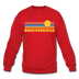 Breckenridge, Colorado Sweatshirt - Retro Sunrise Breckenridge Crewneck Sweatshirt - red