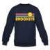 Brooklyn, New York Sweatshirt - Retro Sunrise Brooklyn Crewneck Sweatshirt - navy