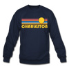 Charleston, South Carolina Sweatshirt - Retro Sunrise Charleston Crewneck Sweatshirt - navy