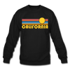 California Sweatshirt - Retro Sunrise California Crewneck Sweatshirt - black
