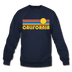 California Sweatshirt - Retro Sunrise California Crewneck Sweatshirt - navy