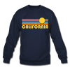 California Sweatshirt - Retro Sunrise California Crewneck Sweatshirt - navy