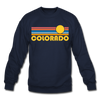 Colorado Sweatshirt - Retro Sunrise Colorado Crewneck Sweatshirt - navy