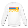 Georgia Sweatshirt - Retro Sunrise Georgia Crewneck Sweatshirt - white