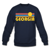 Georgia Sweatshirt - Retro Sunrise Georgia Crewneck Sweatshirt - navy