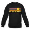 Florida Keys, Florida Sweatshirt - Retro Sunrise Florida Keys Crewneck Sweatshirt - black