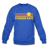 Florida Keys, Florida Sweatshirt - Retro Sunrise Florida Keys Crewneck Sweatshirt - royal blue