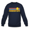 Florida Keys, Florida Sweatshirt - Retro Sunrise Florida Keys Crewneck Sweatshirt - navy