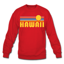 Hawaii Sweatshirt - Retro Sunrise Hawaii Crewneck Sweatshirt - red