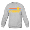 Detroit, Michigan Sweatshirt - Retro Sunrise Detroit Crewneck Sweatshirt - heather gray
